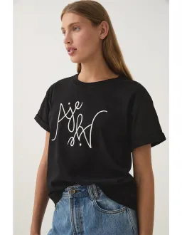 Aje Studio Prophecy Logo Oversized Tee Black Size 10 for rent on The Volte - image 2
