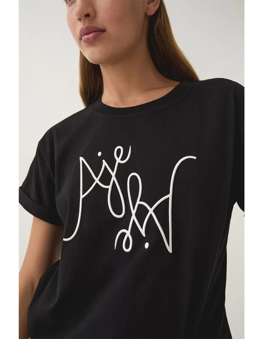 Aje Studio Prophecy Logo Oversized Tee Black Size 10 for rent on The Volte - main image