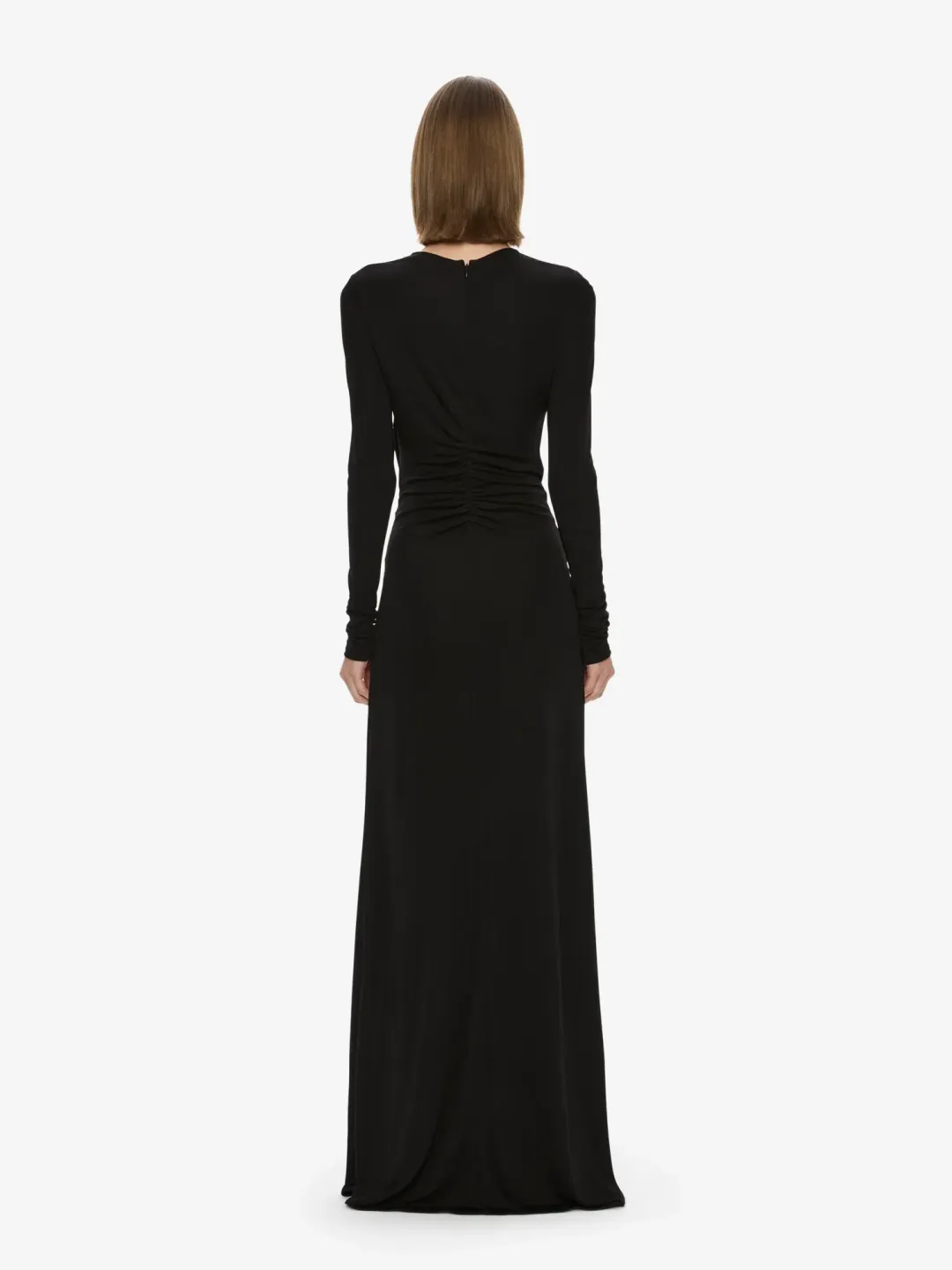 Christopher Esber Bezel Quartz Ruched Long Sleeve Dress Black Size 8 for rent on The Volte - main image