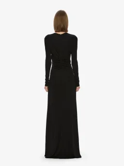 Christopher Esber Bezel Quartz Ruched Long Sleeve Dress Black Size 10 for rent on The Volte - image 2
