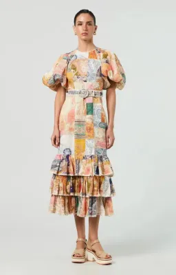 ZIMMERMANN ANNEKE RUFFLE HEM MIDI DRESS PATCH PAISLEY (Size: 1) for rent on The Volte - image 3