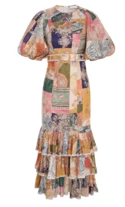 ZIMMERMANN ANNEKE RUFFLE HEM MIDI DRESS PATCH PAISLEY (Size: 1) for rent on The Volte - image 2