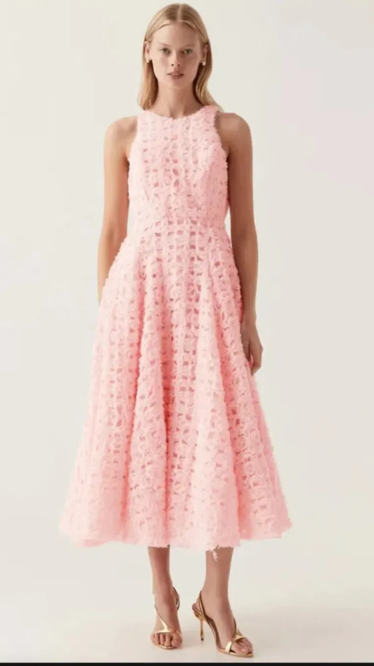 Aje Quintette Backless Midi Dress in Soft Pink Size 16 - Image 1