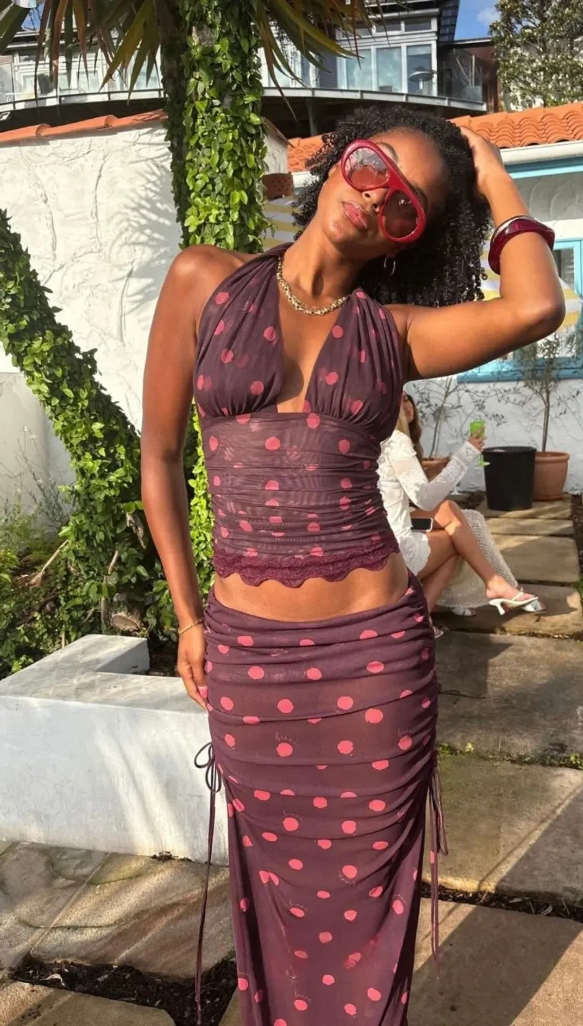 Benni Penelope Top + Ayla Skirt Set Plum Size 10 for rent on The Volte - main image