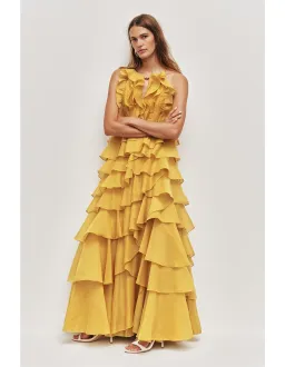 Aje Cleo Gown Yellow Size 8 for rent on The Volte - image 3