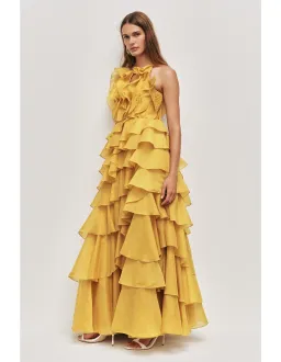 Aje Cleo Gown Yellow Size 8 for rent on The Volte - image 1