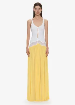 Christopher Esber Open Twist Verner Lace Tank Dress White Soleil Size 6 for rent on The Volte - image 1