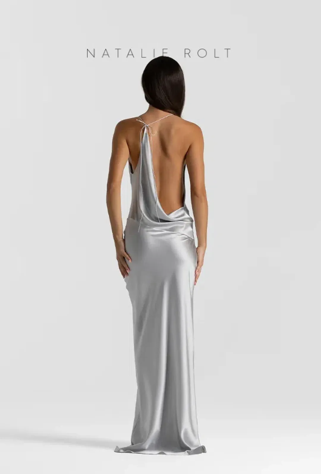 Natalie Rolt Gabi Gown Silver size 6 for rent on The Volte - main image