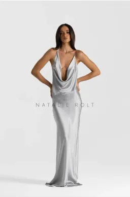Natalie Rolt Gabi Gown Silver size 6 for rent on The Volte - image 1