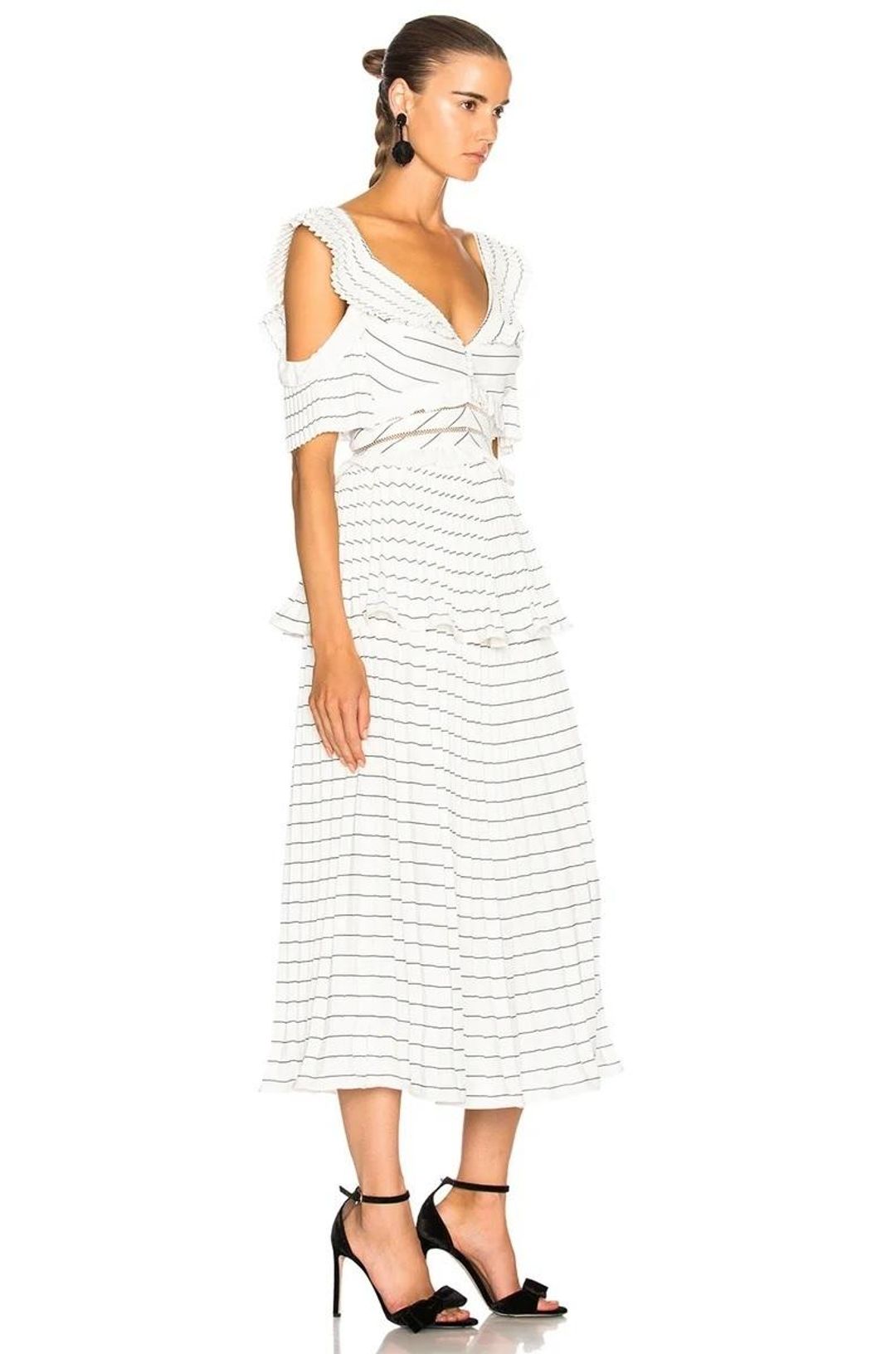 Self Portrait Monochrome Stripe Dress Size 6 for rent on The Volte - main image