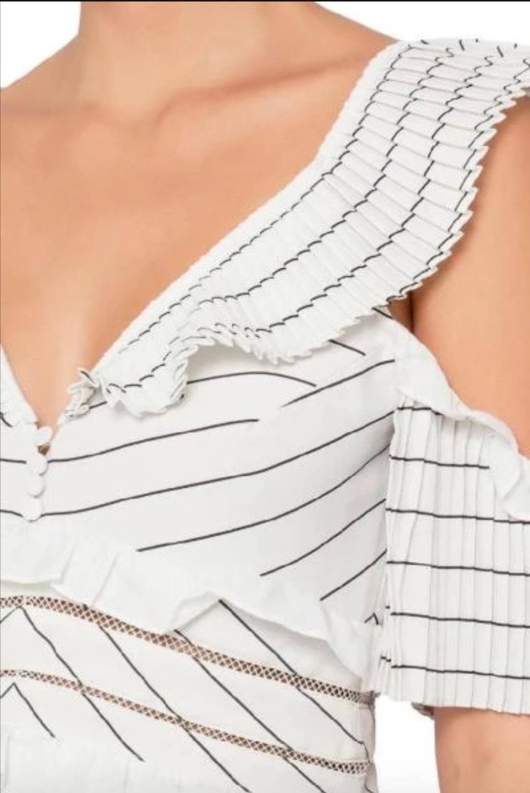 Self Portrait Monochrome Stripe Dress Size 6 for rent on The Volte - main image