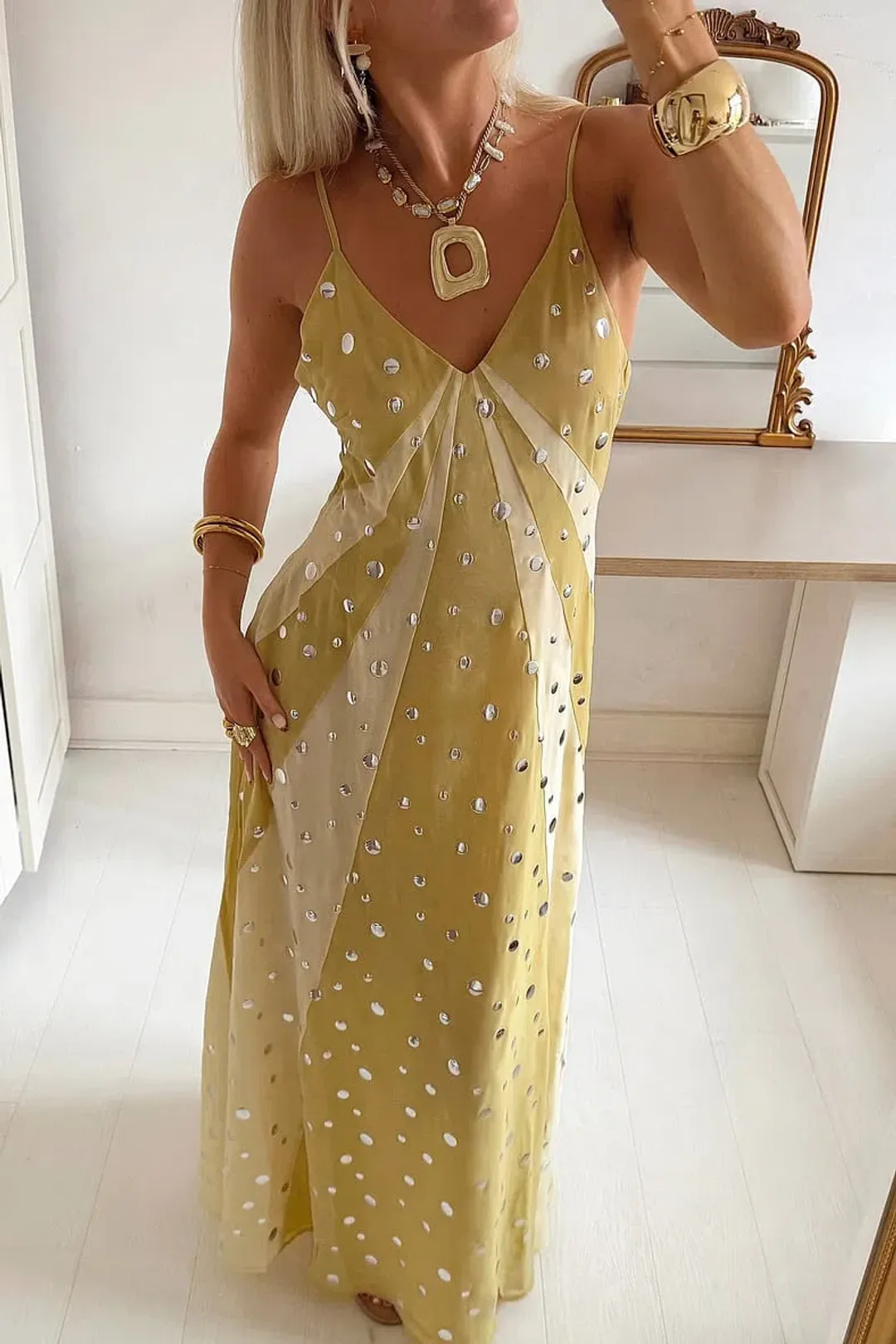 NAKD sequin dress yellow size S for rent on The Volte - main image