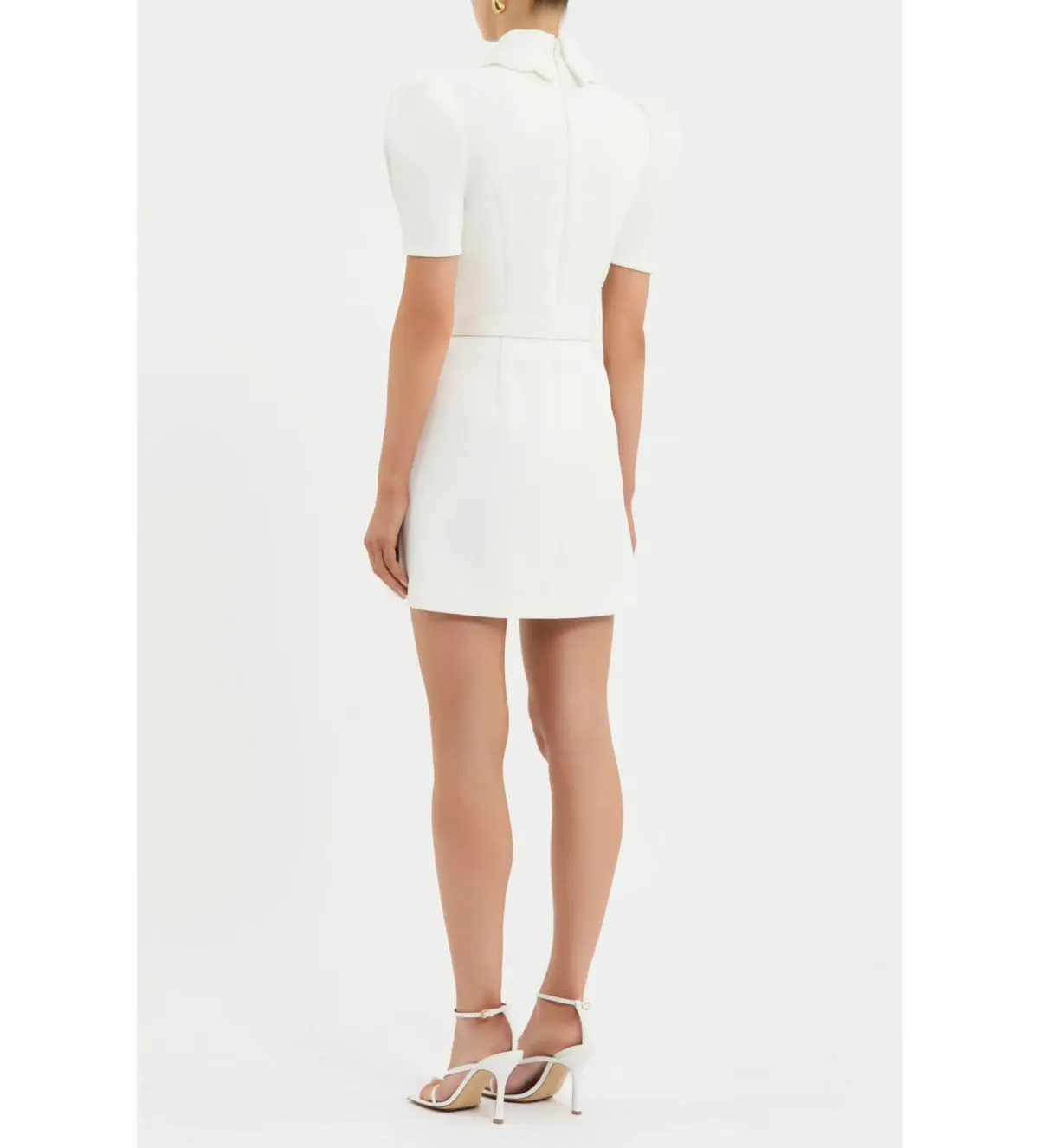 Rebecca Vallance Marina Short Sleeve Mini Dress in Ivory Size 14 - Image 2