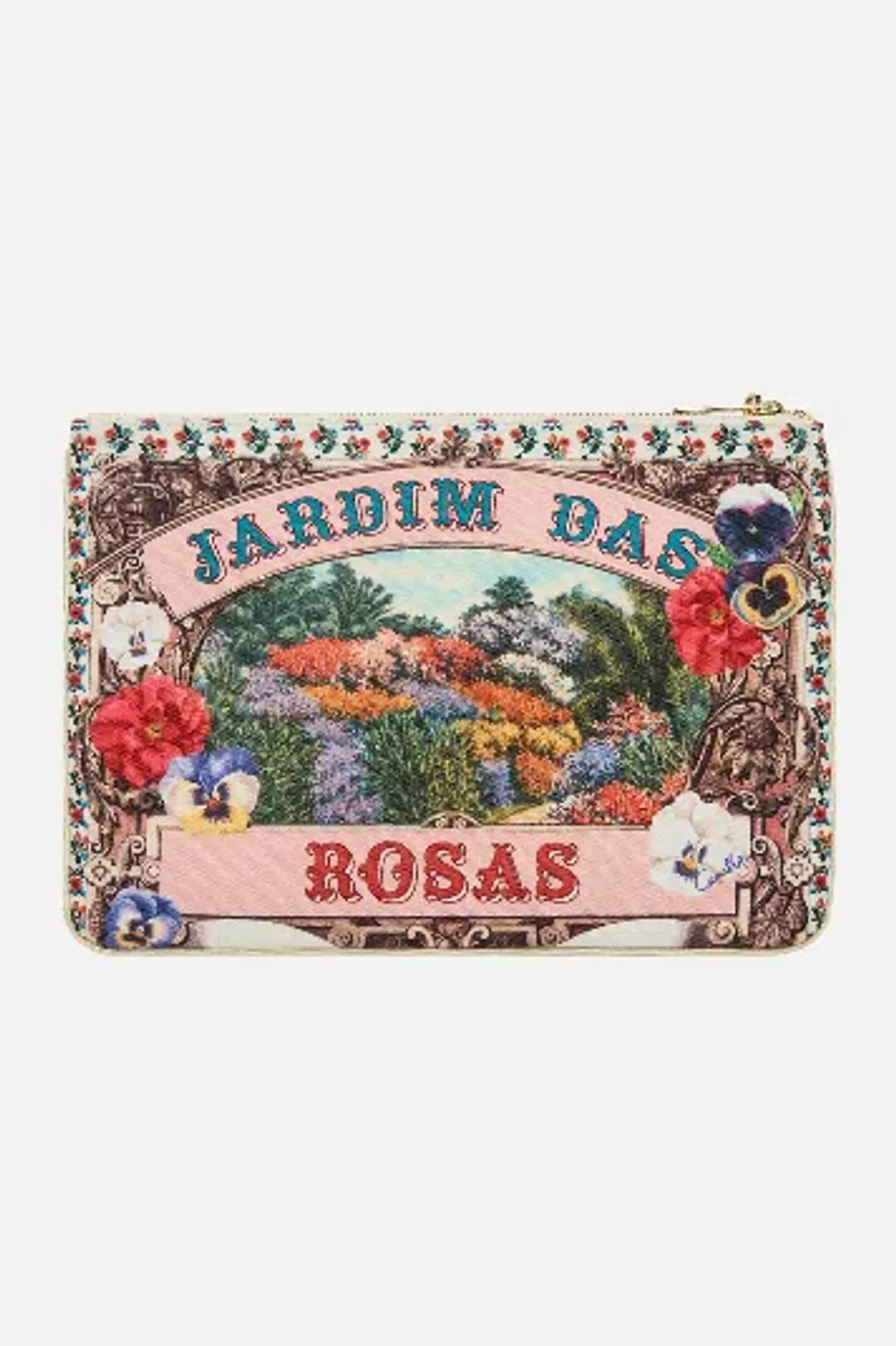 Camilla Blouson Sleeve Bias Dress Aromatic Amor size S (can fit 6-10) and matching clutch for rent on The Volte - main image