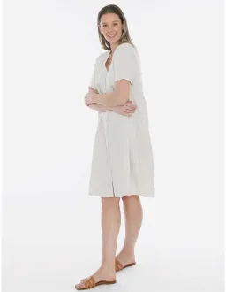 Jump Double Button V-neck Dress Beige Size 14 for rent on The Volte - image 4