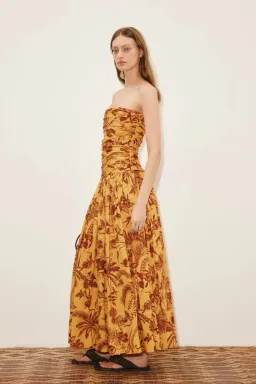 Alemais Banana Blossom Ruched Gown Marigold Size 6 for rent on The Volte - image 5