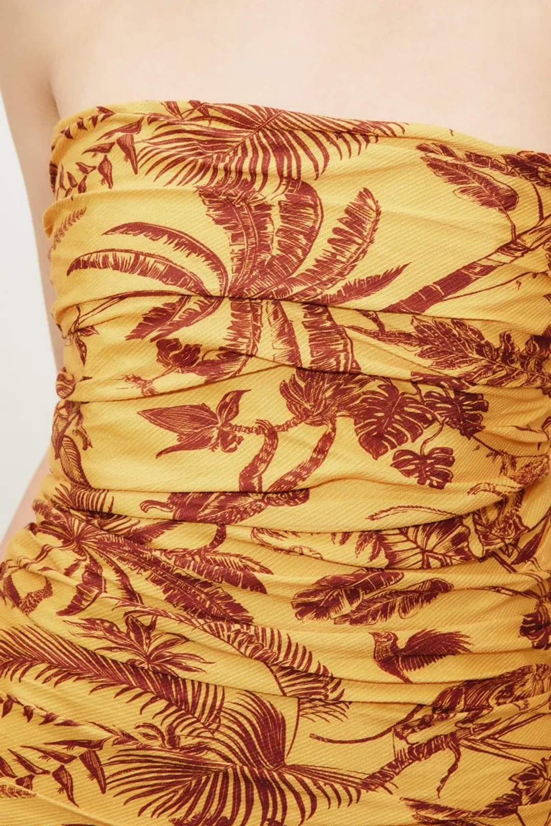 Alemais Banana Blossom Ruched Gown Marigold Size 6 for rent on The Volte - main image