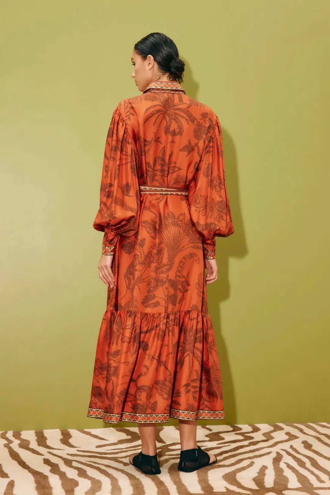 Alemais Monkey Dance Silk Shirtdress Size 10 for rent on The Volte - main image