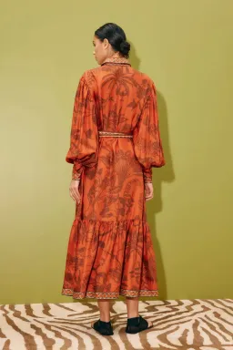 Alemais Monkey Dance Silk Shirtdress Size 10 for rent on The Volte - image 2
