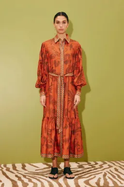 Alemais Monkey Dance Silk Shirtdress Size 10 for rent on The Volte - image 1