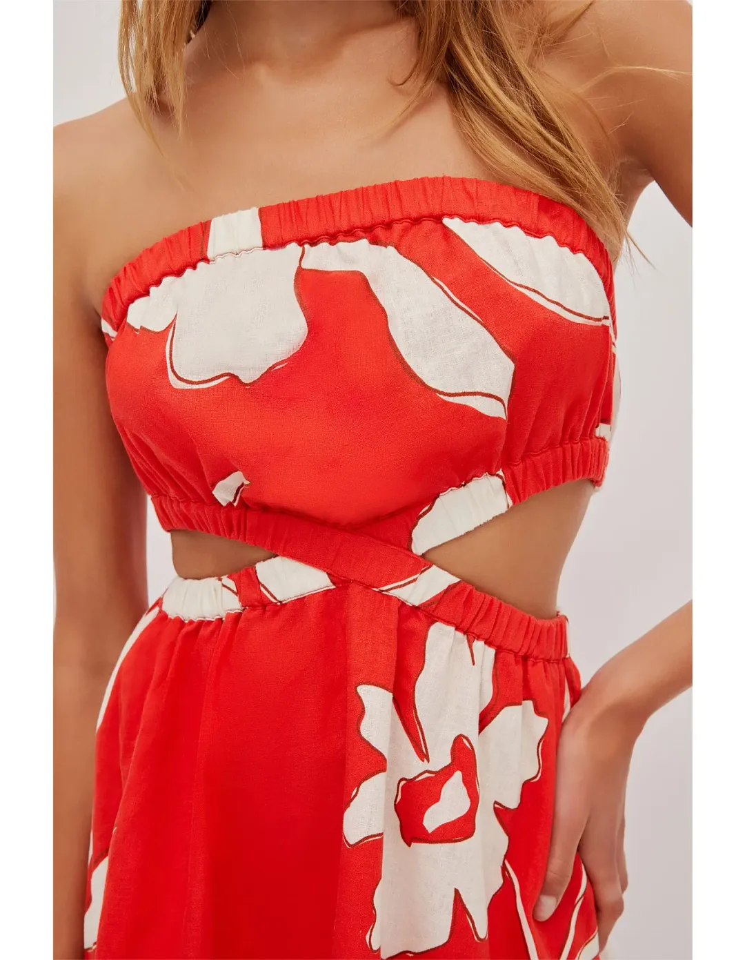 Aje Studio Mireya Strapless Mini Dress Pink Size 10 for rent on The Volte - main image