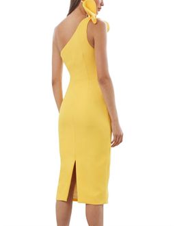 By Johnny Pollen Tie Midi Dress Yellow Size 6 for rent on The Volte - image 2