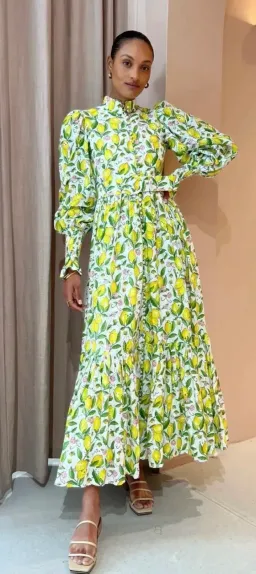 Palm Noosa - Royal Flush Dress - Lemon Print - Size 8 for rent on The Volte - image 1