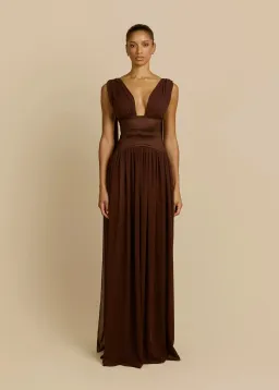 Arcina Ori Ramona Gown in Cacao Brown Size S for rent on The Volte - image 4