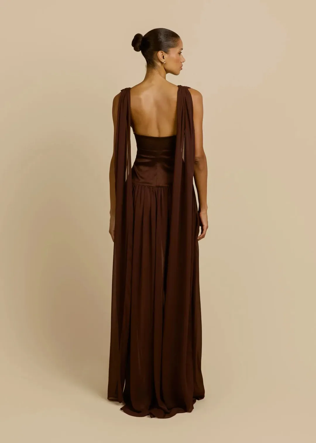 Arcina Ori Ramona Gown in Cacao Brown Size S for rent on The Volte - main image