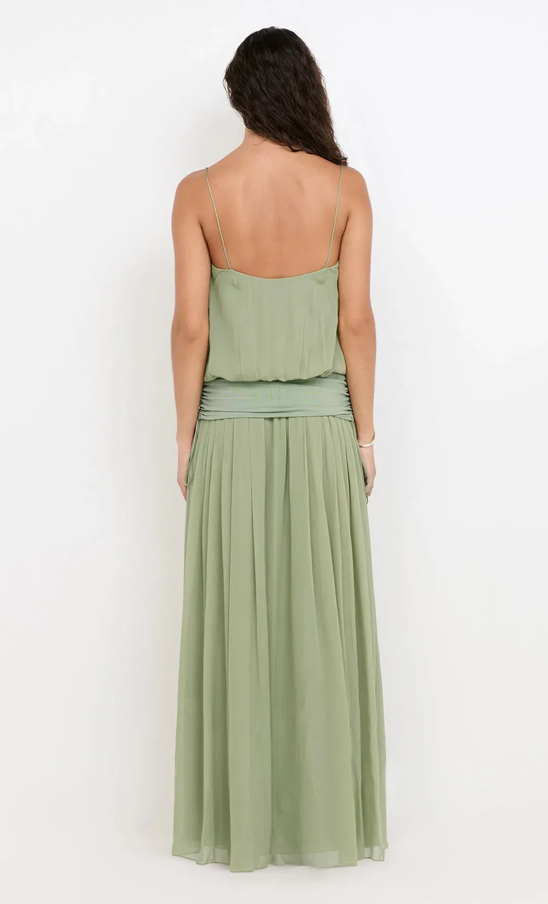 BEC + BRIDGE Camille Blouson Dress | Pistachio (Size 6) for rent on The Volte - main image
