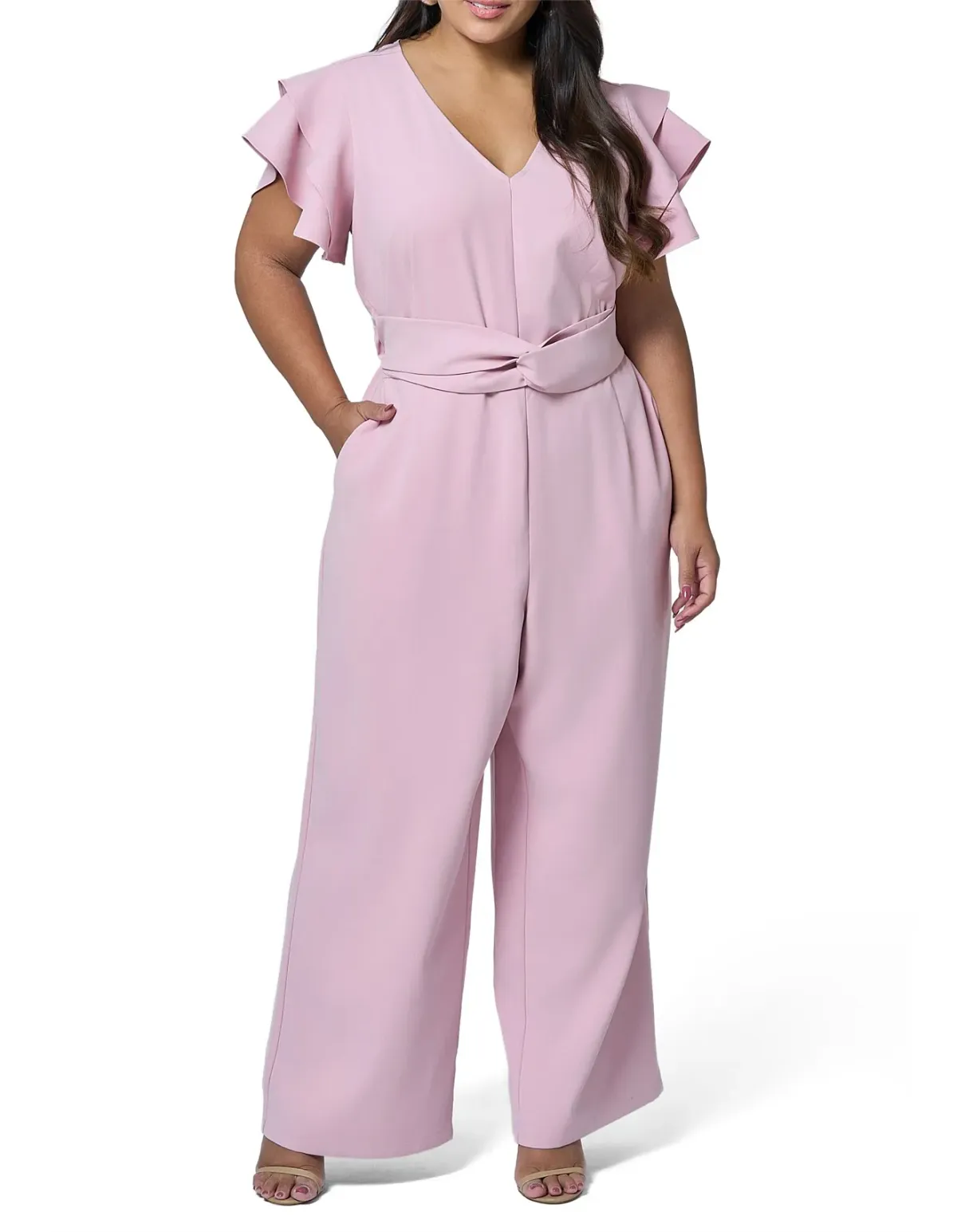 Curve Project Dusk-Caught Out Jumpsuit Pink Size 16 - Image 1