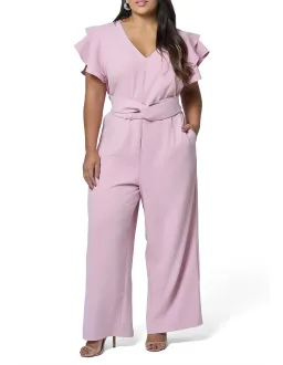 Curve Project Dusk-Caught Out Jumpsuit Pink Size 16 for rent on The Volte - image 3