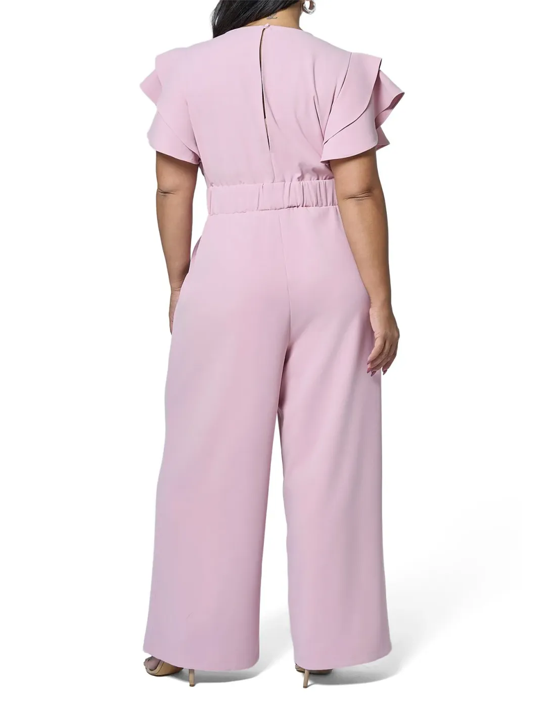 Curve Project Dusk-Caught Out Jumpsuit Pink Size 16 for rent on The Volte - main image