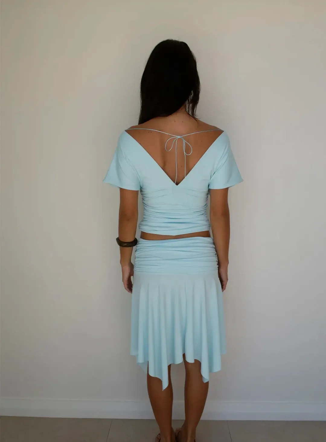 hntr the label, Andi Top& Skirt, Blue, Midi, Set, Size 8 for rent on The Volte - main image