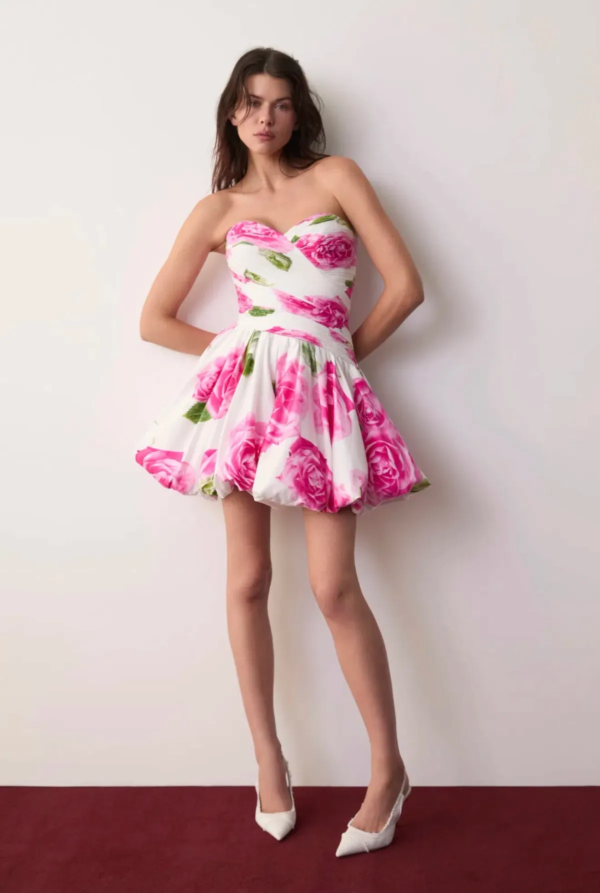 Aje Olea Bubble Hem Mini Dress Soft Rose Light Size 8 - Image 1