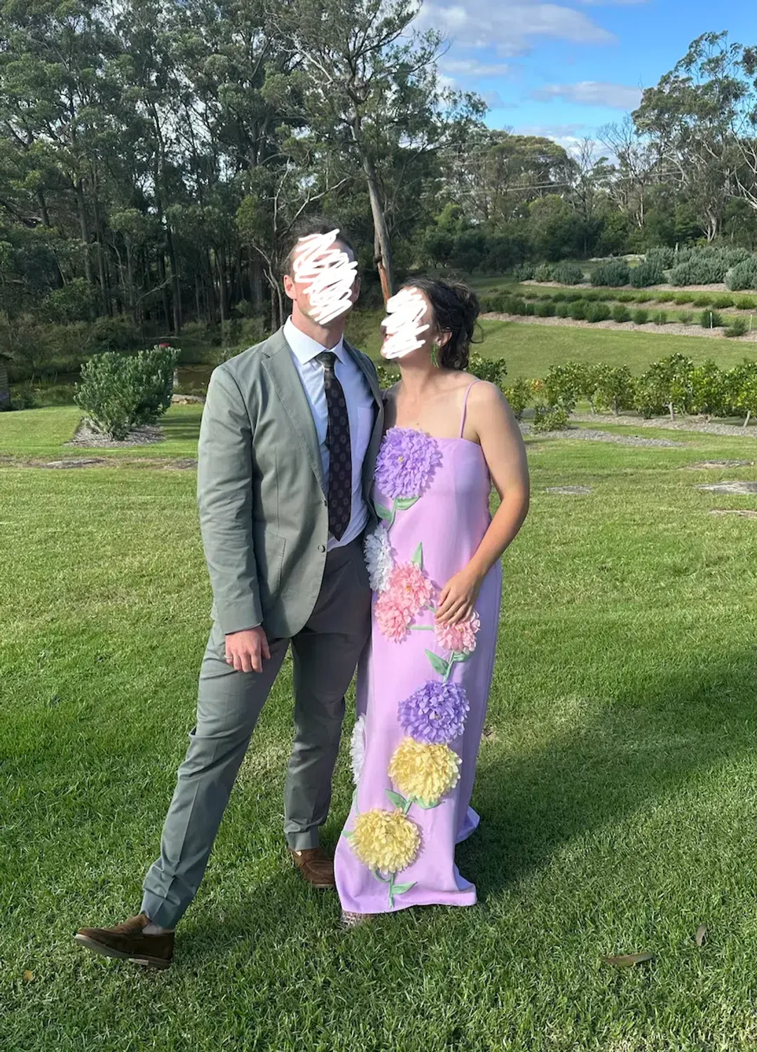 Elliat Buttercup Embroidered Maxi Dress in Purple - Size L/12 for rent on The Volte - main image