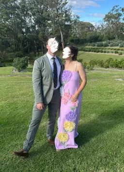 Elliat Buttercup Embroidered Maxi Dress in Purple - Size L/12 for rent on The Volte - image 3