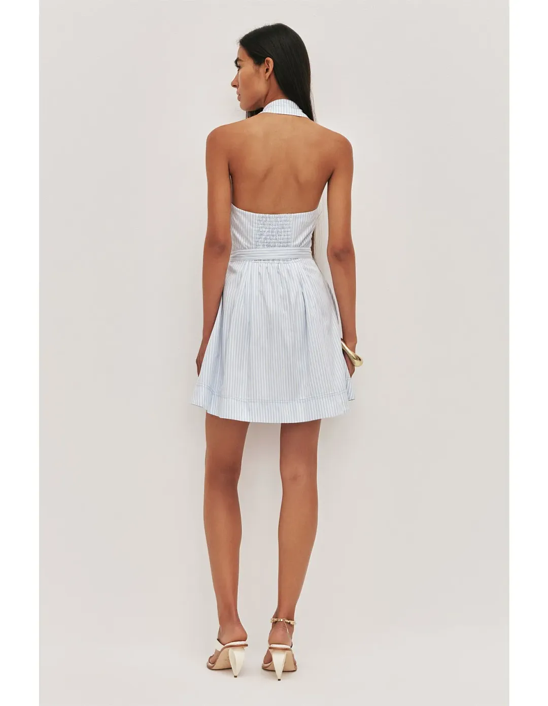 Aje Haze Halter Mini Dress Blue Size 10 for rent on The Volte - main image