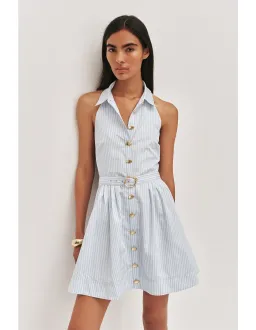 Aje Haze Halter Mini Dress Blue Size 10 for rent on The Volte - image 1