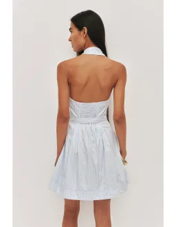 Aje Haze Halter Mini Dress Blue Size 10 for rent on The Volte - image 4