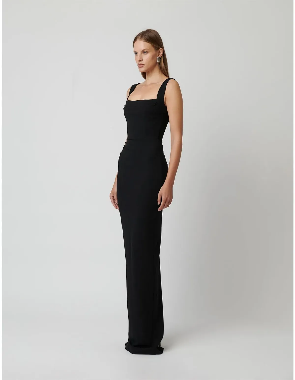 Effie Kats Marbella Soft Crepe Floor Length Gown Black Size 6 - Image 2