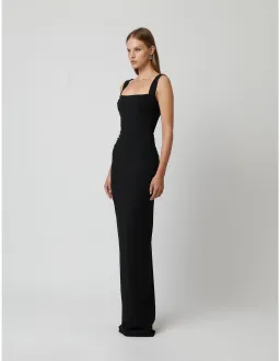 Effie Kats Marbella Soft Crepe Floor Length Gown Black Size 6 for rent on The Volte - image 2