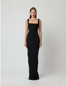 Effie Kats Marbella Soft Crepe Floor Length Gown Black Size 6 for rent on The Volte - image 1