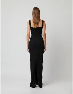 Effie Kats Marbella Soft Crepe Floor Length Gown Black Size 6 for rent on The Volte - image 3