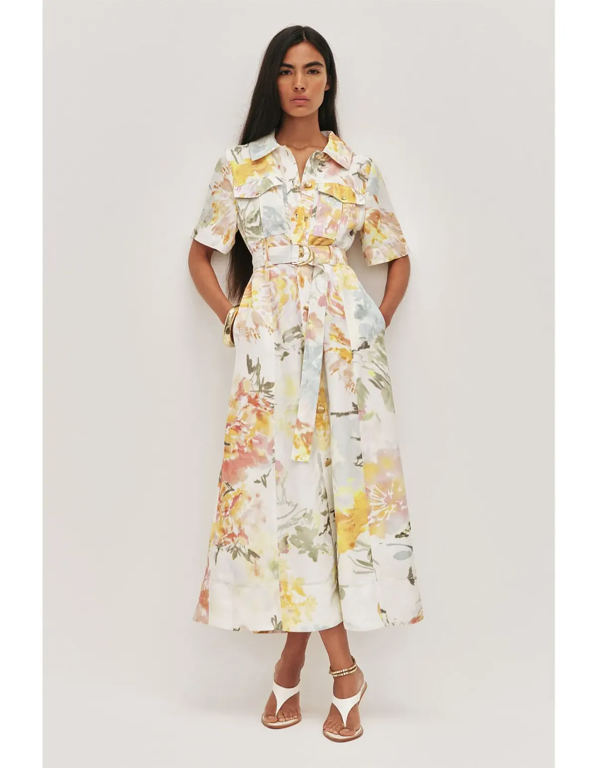 Aje Studio Manon Midi Dress Green Size 6 - Image 1