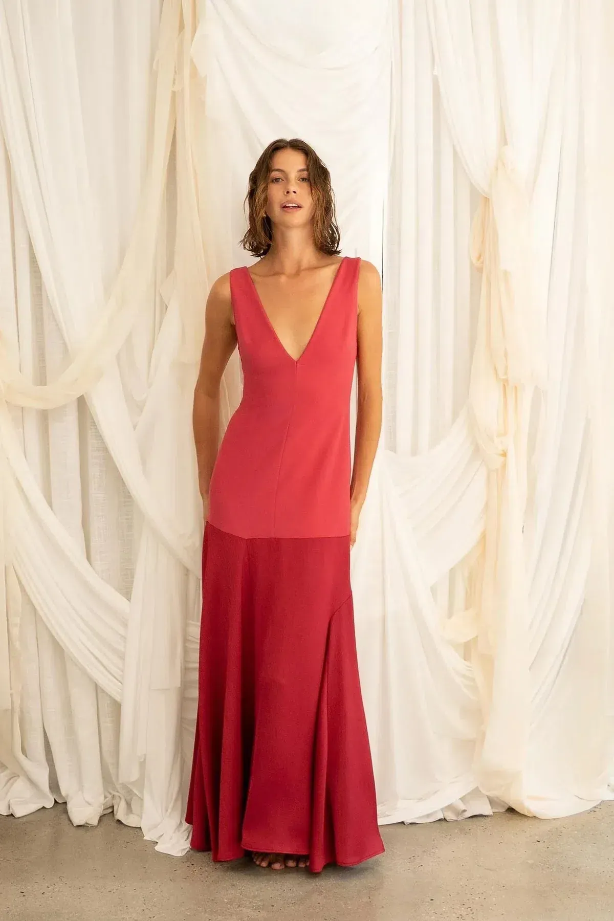 One Fell Swoop Venetian Maxi Dress in Ruby for rent on The Volte - main image