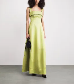 Rachel Gilbert Hallie Strap Maxi Gown in Lime Green Size 1 / AU 8 for rent on The Volte - image 1