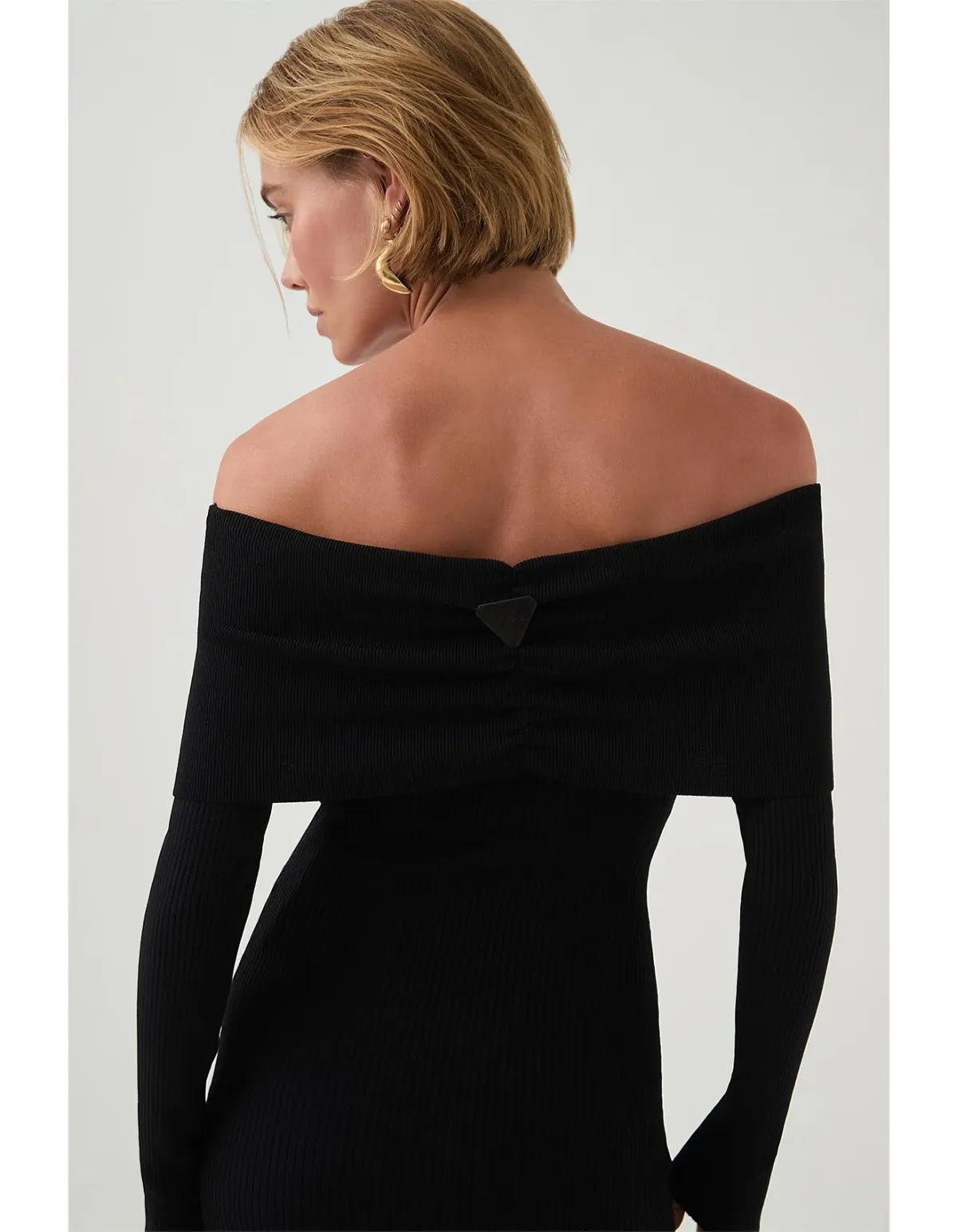 Aje Studio Deia Off Shoulder Long Sleeve Dress Black Size 12 - Image 6