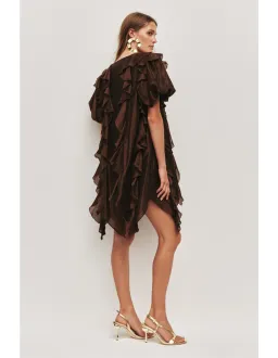 Aje Voyager Mini Dress Brown Size 6 for rent on The Volte - image 5
