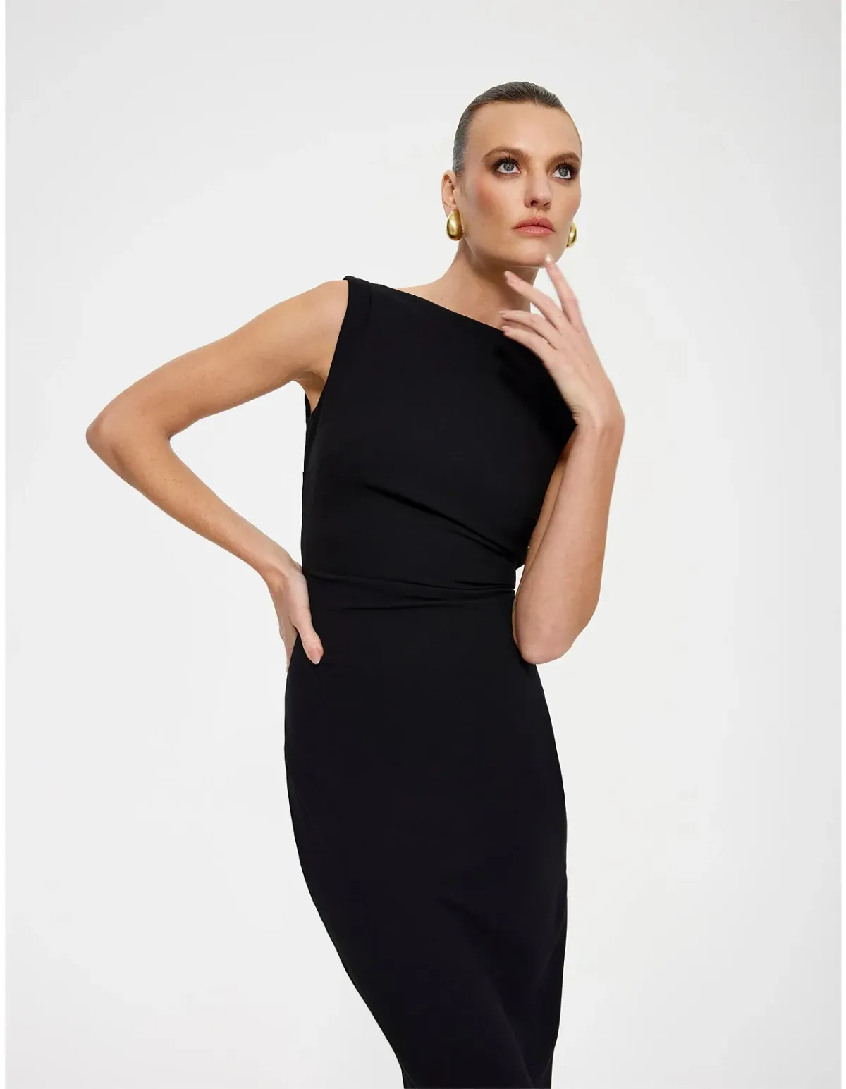 Effie Kats Verona Stretch Crepe Floor Length Gown Black Size 10 - Image 3